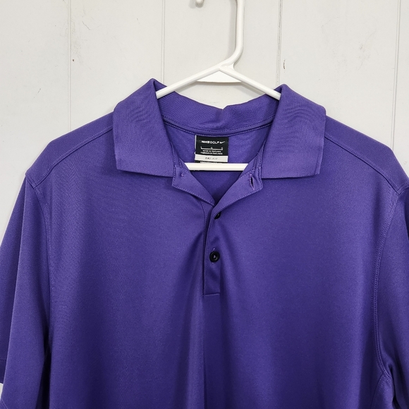 Nike Golf Dri-Fit Purple Wicking Short Sleeve Polo Shirt Lightweight Activewear - Picture 5 of 9